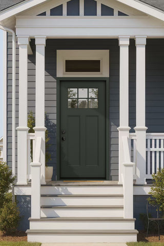 Framewell 36''×80'' Fiberglass Entry Door – Left-Hand Inswing, White Primed, Brickmould