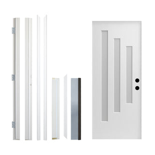 Framewell 36''×80'' Textured Fiberglass Entry Door with Brickmould