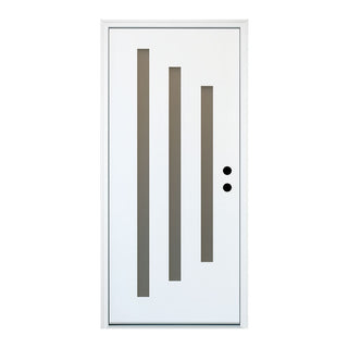 Framewell 36''×80'' Textured Fiberglass Entry Door with Brickmould